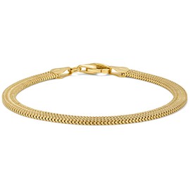 MIORE 18CT Gold Plated 925 Sterling Silver Bracelet For Women, Gold Plated Solid Silver Bracelet 19cm, Hypoallergenic Jewellery For Women Made in Italy, Delivered In Jewellery Box
