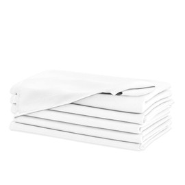 Hiasan Cloth Napkins Set of 6, 18 x 18 Inch, Washable White Dinner Napkins with Hemmed Edges for Restaurant, Wedding and Holiday