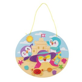 Fun Express 6 1/2" x 5 1/2" Animals Building Sand Castles Sign Foam - Makes 12