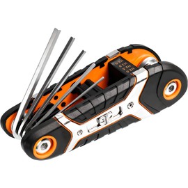 RICHMANN Folding Holder Allen Key 8 Pieces (1.5-8 mm) Made of Cr-V Steel - Portable, Foldable Allen Key for Bicycle Screwdriver for Allen Screw (H1.5 H2 H2.5 H3 H4 H5 H6 H8) - Allen Key Set