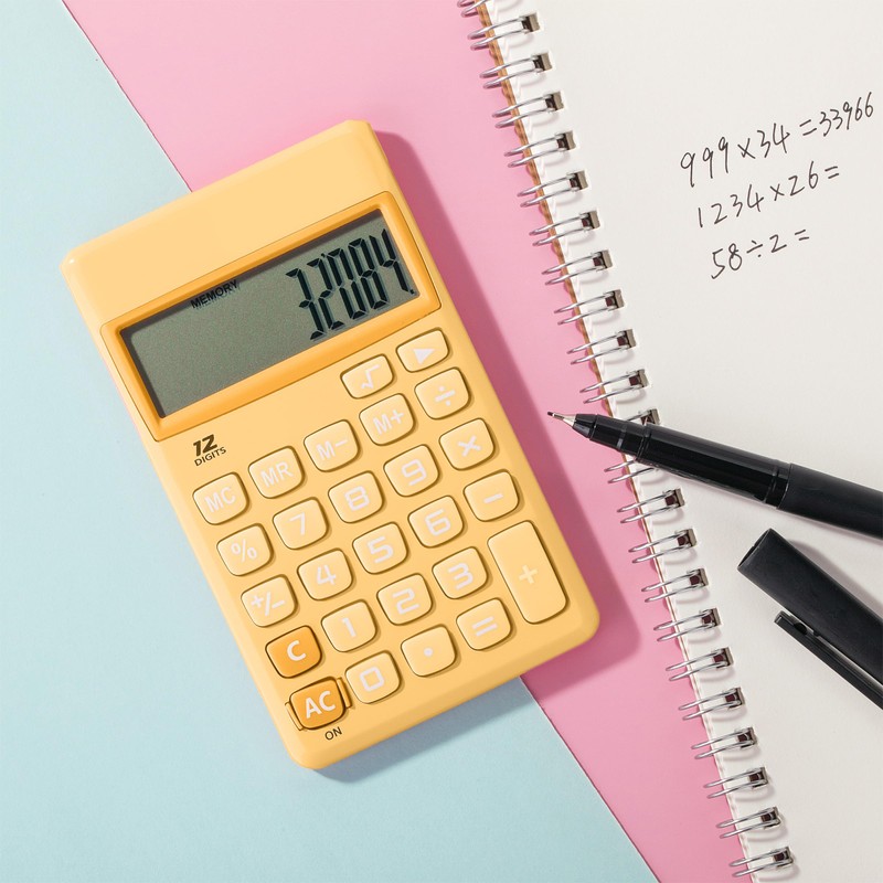 Mr. Pen- Standard Function Calculator, 12 Digits, Small Calculator, Orange