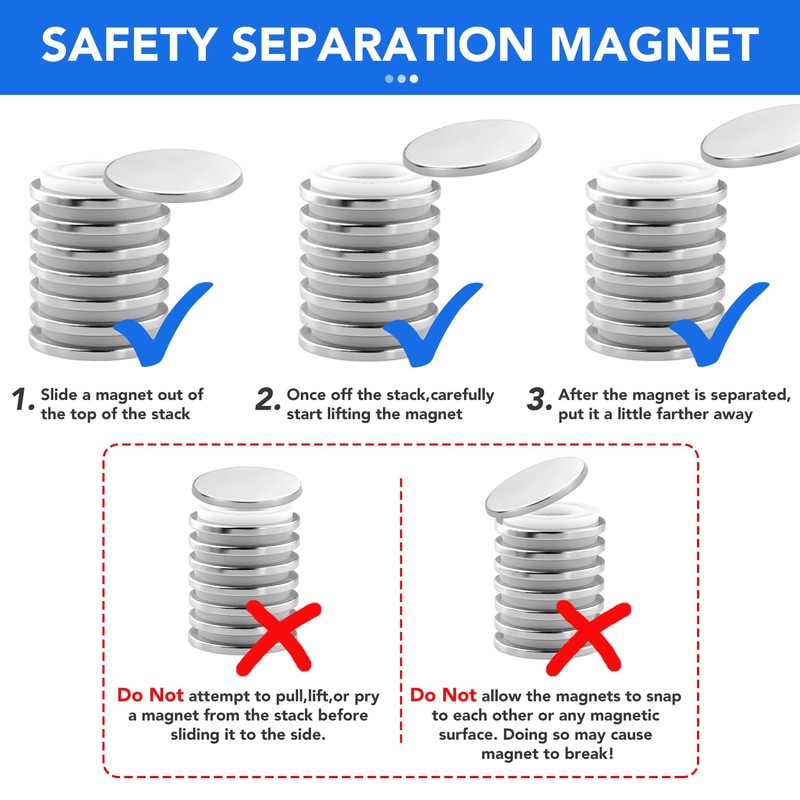 Super Strong Neodymium Disc Magnets with Double-Sided Adhesive, Powerful Permanent