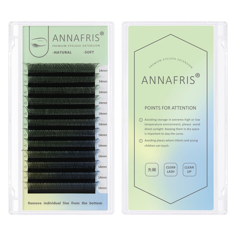ANNAFRIS 3D W Ready-to-Use Fan Eyelash Extensions, D Curl, 8-15