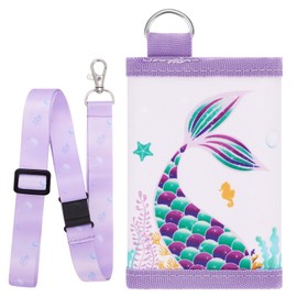 WAWSAM Children's Wallet - Wallet Children Age 4-12 Children's Purse, mermaid, Cartoon