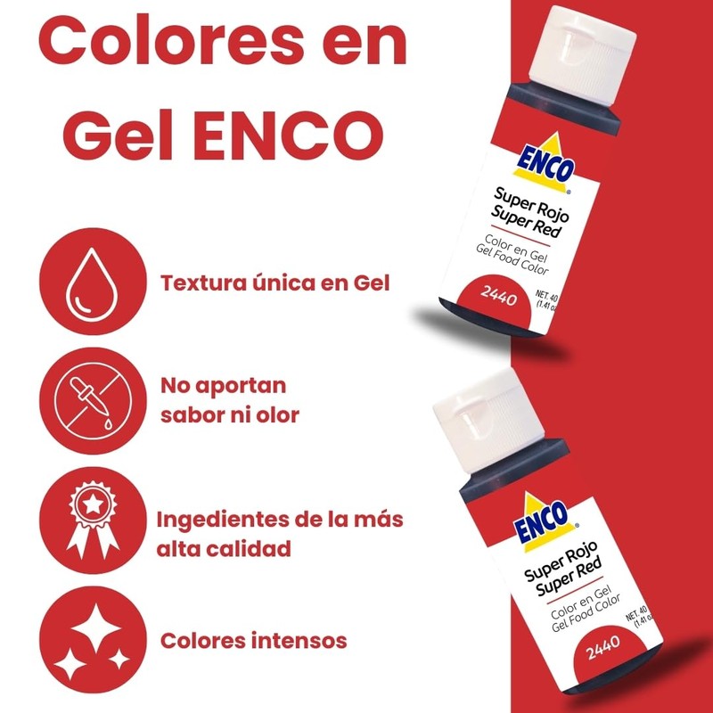 ENCO Color en Gel Super Rojo 40g
