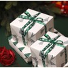 Jwssor Christmas Ribbon,5 Rolls Green Theme Wrapping Ribbon,5M per Wrapping