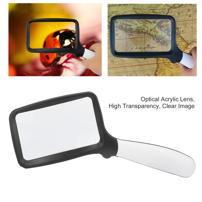 Magnifying Glass Foldable Handheld 5 LED Lights HighDefinition Acrylic Magnifier