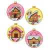 Crafting Spark Counted Cross-Stitch Kit "Gingerbread Houses Baubles pink" 167CS