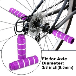 X AUTOHAUX 4pcs Aluminum Alloy Rear Foot Pegs Footrests Universal Purple for BMX MTB Bike Bicycle Fit 3/8 Inch Axles