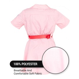 Costume Agent Rockford Peaches Costume A League of Their Own AAGPBL with Red Hat & Belt for Toddler Girls