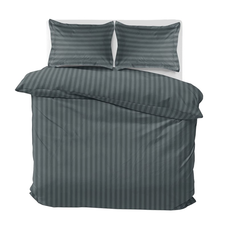 MOONLIGHT20015 Single Duvet Cover Set Reversible Stripes Satin Bedding Set