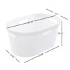 Nesmilers 42 Liters Plastic Laundry Basket, White Clothes Hamper Baskets