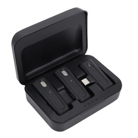 Dpofirs 2 Pack Wireless Lavalier Microphone for Camera PC Smartphone, USB C Wireless Lapel Mic with Noise Reduction, 8H Clip on Dual Microphone for Video Recording Vlogging