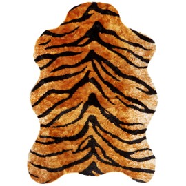 Walk on Me Classic Faux Fur Tiger Skin Rug - New Made in France (5x7 (Actual 56" x 79"))