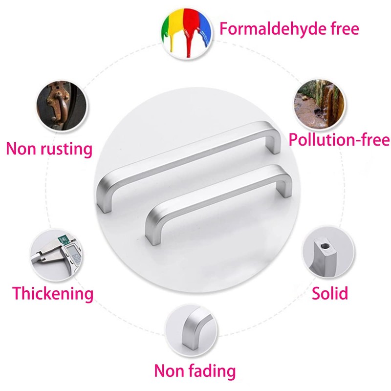 10 Pcs Aluminum Cabinet Door Drawer Handles Knobs Pull Handles