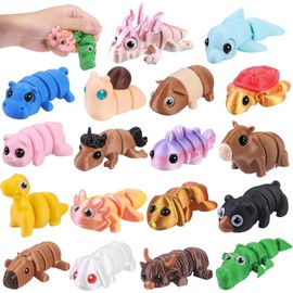 DTYDECLE Pack of 18 Mini 3D Printed Animals, 3D Printed Animals Animal Figures Toy for Children's Birthday Party Gifts