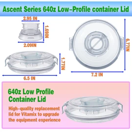 CDDCWZ Lid for Vitamix Accessories 64oz Low Profile Container Fit for Replacement Clear Lid Compatible with Vitamix A3500 A3300 A2500 Venturist Pro VM0185B 64oz