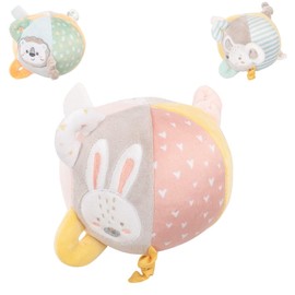 Kikkaboo Baby Plush Activity Ball, Rattle, Soft Plush Ball, Baby Toy, Colour: Red