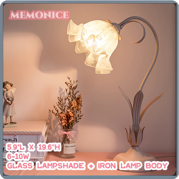 Unbranded Modern Pink Flower Desk Reading Lamp LED Nightstand Lamp