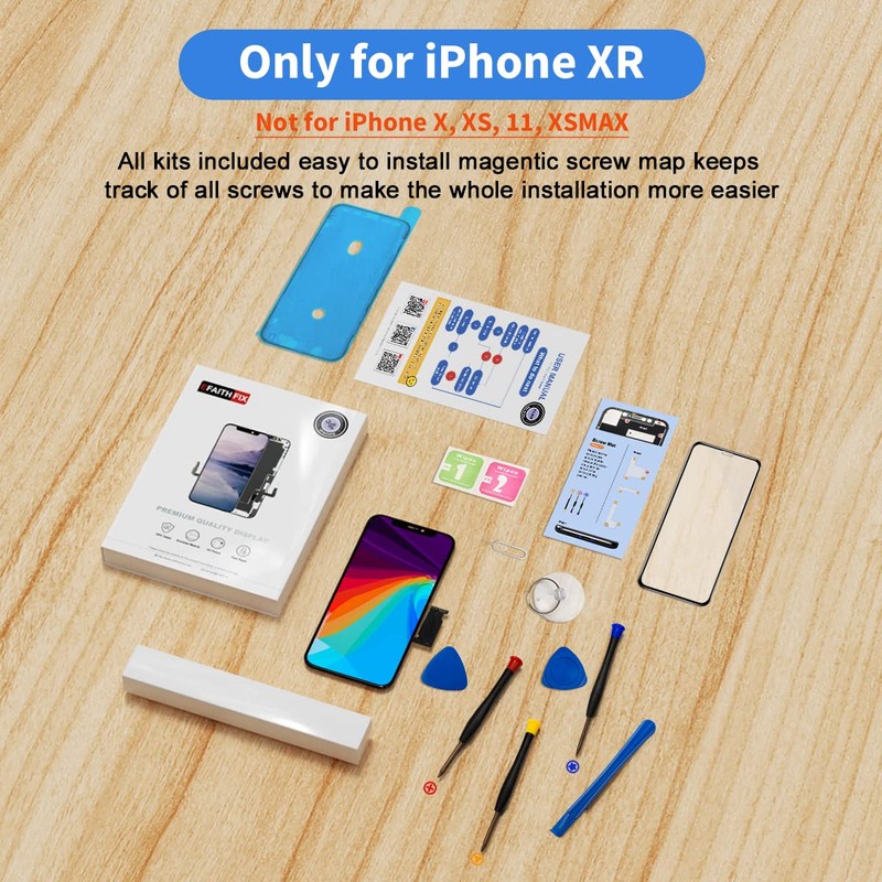 EFAITHFIX for iPhone XR LCD Screen Replacement 6.1 Inch Frame