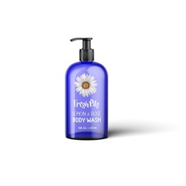 FreshPits Natural Products | Castile Soap | Body Wash | Hand Soap | Free of Parabens, Sulfates, Synthetics, Gluten and GMO - 16 Oz (Lemon Rose)