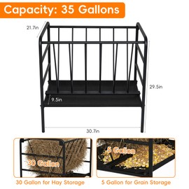 WYJREES Hay Feeder for Goat, 35 Gallon Heavy-Duty Livestock Feeder