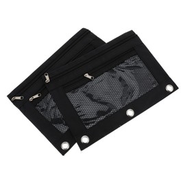 Operitacx 2pcs Pencil Case Bags Document Organizer Pouch Cosmetics Organizer Bag Receipt Organizer Bag Zip up Wallet Highlighter Pouches Folders for Binders Travel Purses Black Oxford Cloth