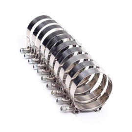 10X 2 Inch 57mm - 65mm Stainless Steel T-Bolt Clamps Turbo Intake Intercooler Clamp (10Pcs 2 inch)
