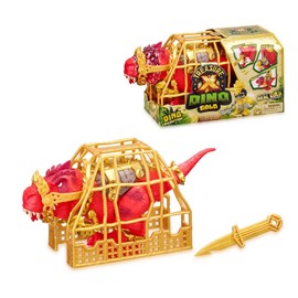 Treasure X - TX Dino Dissection, A Red T-Rex Disosaur for Training, in a Cage with a Doll and Accessories, Surprise Indoor, 8 Different Treasures, Famosa (TRR45000), Colourful