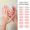 SILPECWEE Semi Cured Gel Nail Strips (Glitter Pink Ombre -