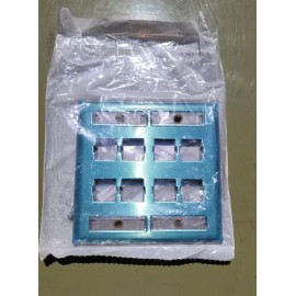 CommScope New CommScope Double Gang 8 Port Stainless Steel Faceplate 760100883 M28SP-L