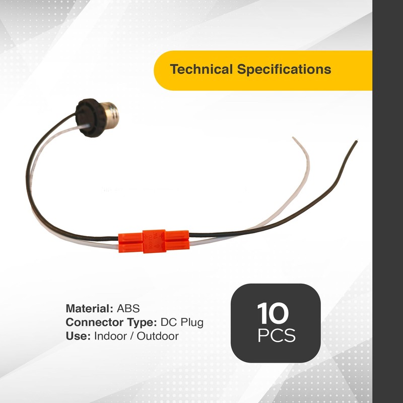 DEMASLED 10 Pack Pigtail Light Socket Extender for E26 E27