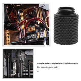 EMSea 4pcs Black G 1/4 Inch Extended Nut Seat 20mm Brass with O- Ring Rubber