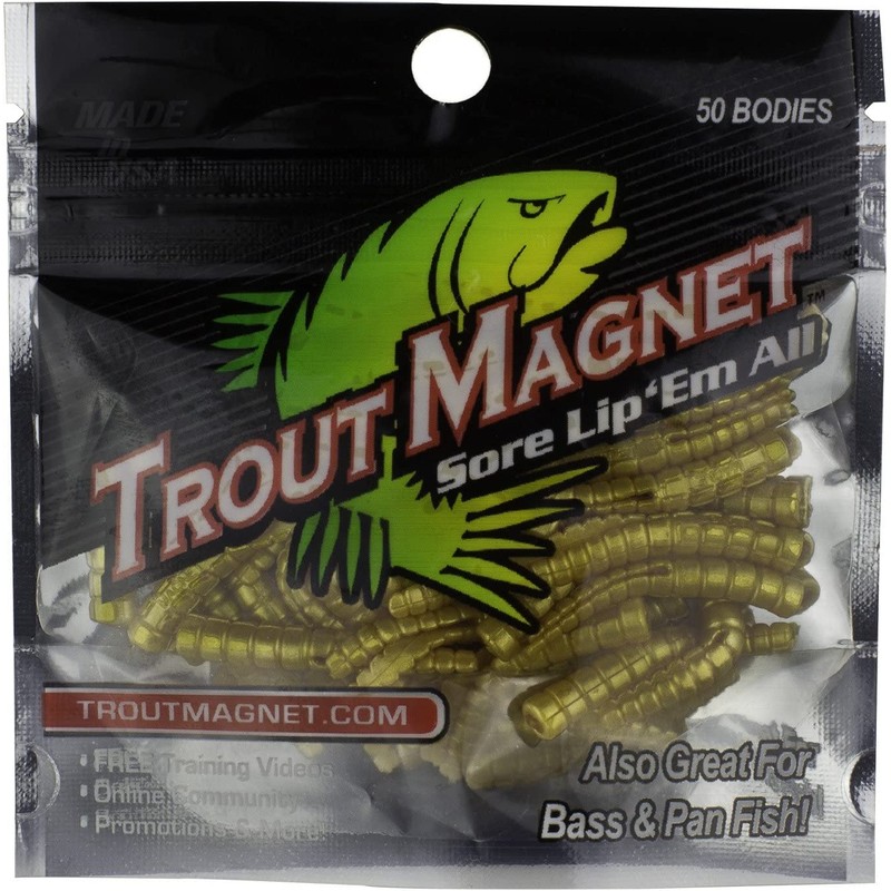Leland's Lures Trout Magnet 50-Pack Split-Tail Grub Body Pack, Also