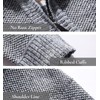 Les umes Mens Quarter Zip Jumper Plaid Fleece Lined Knit
