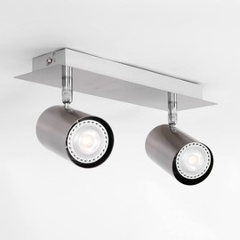 Trio Leuchten Bar in matt nickel, spotlight bar 2-bulb, exclusive 2 x GU10, length: 30 cm 802400207.