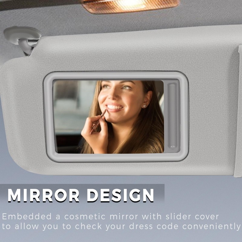 SCITOO Gray Left Driver Side Sun Visor Assembly fit for