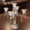 Allgala Crystal Candle Holder 5-Arm Taper Candlestick Crystal Candelabra -