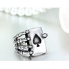 JewelryWe Mens Stainless Steel Ring, Gothic Skull Hand Claw Poker
