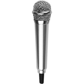 Jowxsx Silver Mini Singing Mic Equipment 3.5mm Mini Condenser Microphone Phone Karaoke Mic with Stand Singing Mini Handheld Microphone for Mobile Phone Laptop Notebook Handheld Wireless Microphones