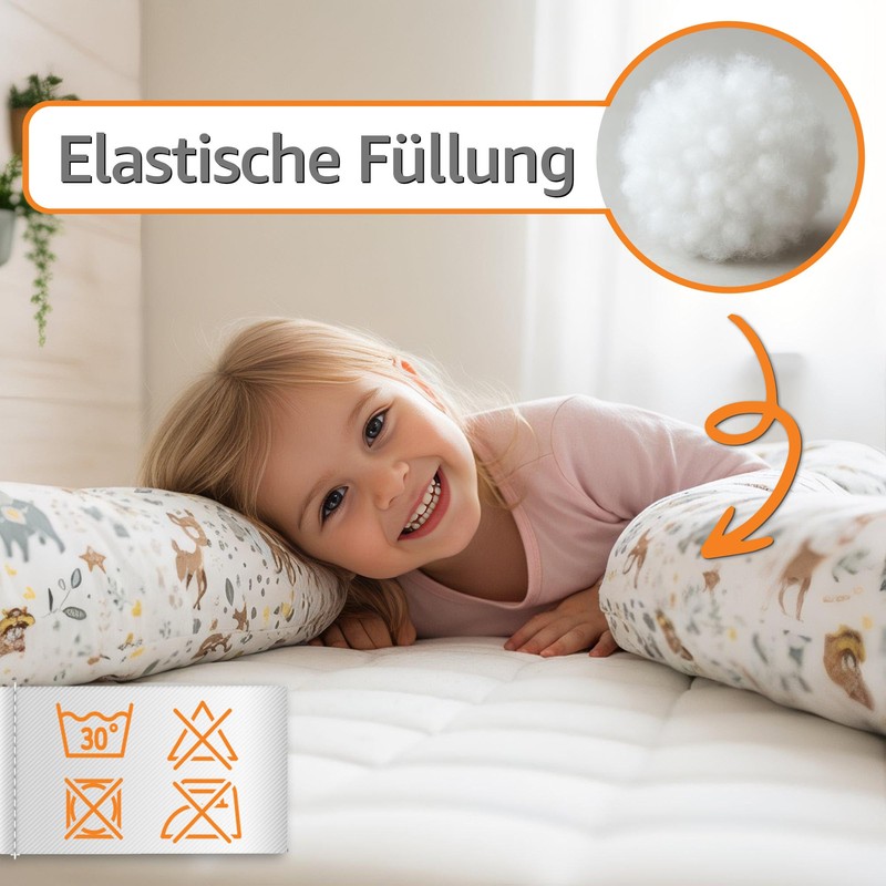 Totsy Baby Side Sleeper Pillow, Body Pillow, Long Bed Roll,