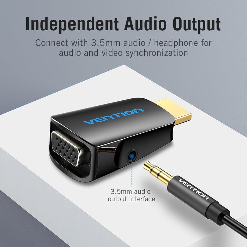 Adaptador de HDMI a VGA con puerto de audio de