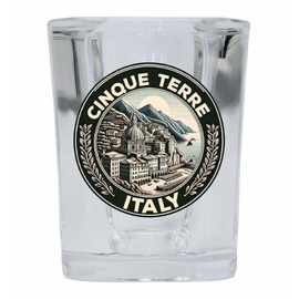R and R Imports Cinque Terre Italy Souvenir 2 Ounce Shot Glass Square 2-Pack