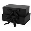 2 Pcs Caja de Regalo Plegable Magnéticaon con Cinta, 1200gsm