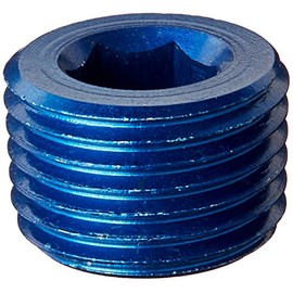 Aeroquip FCM3685 Blue Anodized Aluminum 1/8" NPT Allen Head Pipe Plugs - Pack of 2