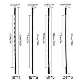VooGenzek 20 PCS Scroll Saw Blades Set, 10/15/18/24 Teeth Carbon Steel Coping Saw Blade, Pinned Scroll Saw Blade, for Sawing Wood, Plastic, Foam, Soft Metals, 5 Pieces of Each Size
