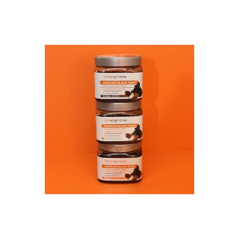 SpaScriptions- Jabón negro africano Spascriptions Exfoliante corporal con manteca de