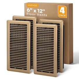 6x12 Floor Register, Floor Vent Covers for Home Floor Heavy Duty Steel Walkable Floor Vents Air Vent Covers for Sidewall and Floor, Floor Registers Brown 4 Pack
