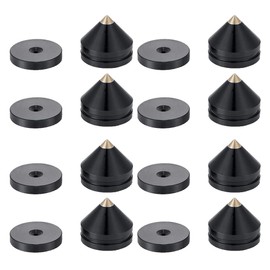 Hopbucan 8 Set Speaker Stand Feet Foot Pad Aluminium Alloy Metal Spikes Cone Floor Foot Nail Black