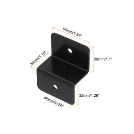 sourcing map 4 Pack Z Brackets, 30mm Aluminum Alloy Solar Panel Brackets Lightweight Solar Panels Z Brackets with Nuts and Bolts for Roof RVs Boat Off Grid, Black